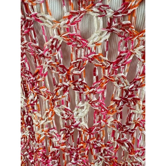 NWT BCBG Max Azria Multicolored Crochet Knit Cover Up Top | Boho Festival Indie - Picture 11 of 15